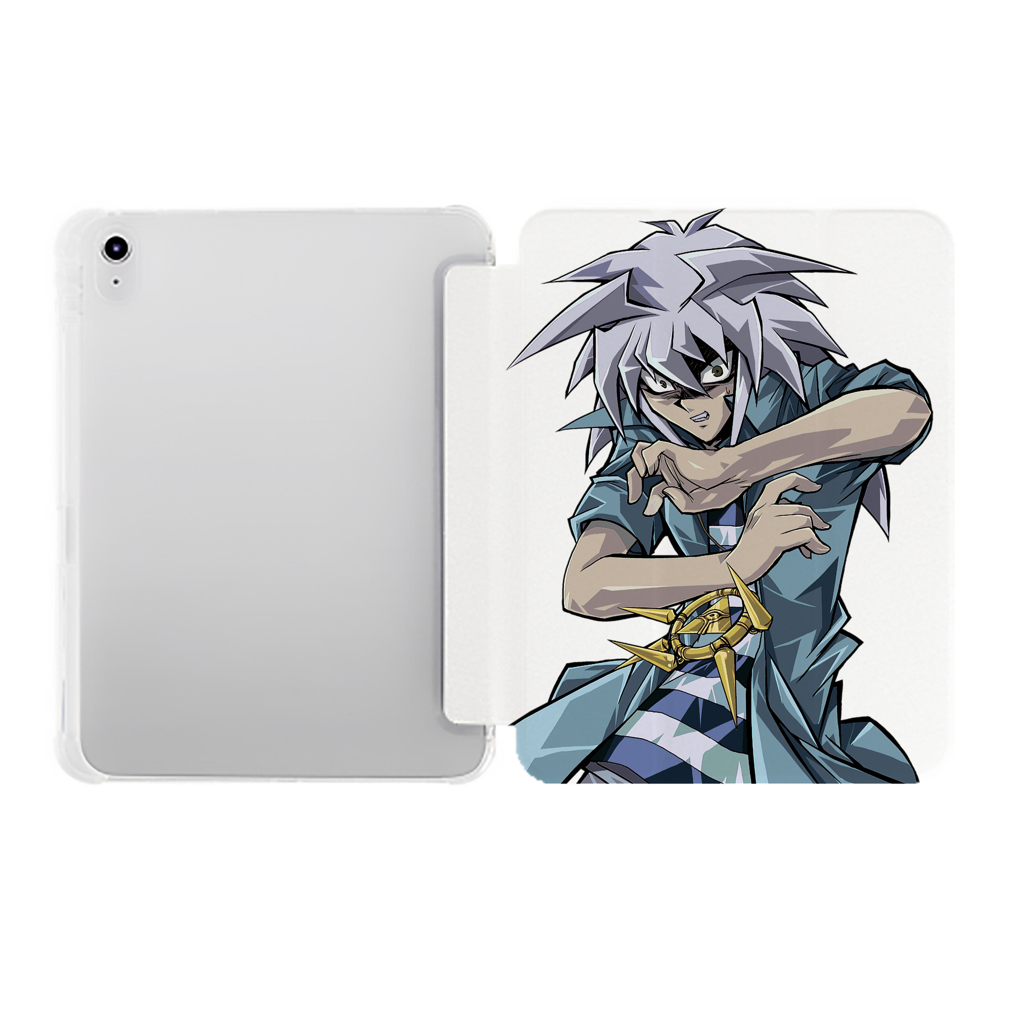 （画像用） 遊☆戯☆王 Yu-Gi-Oh! IPad ケース ペン収納付き 三つ折りスタンド PUレザー×シリコン 対応機種9.5/10.5/10.9インチ